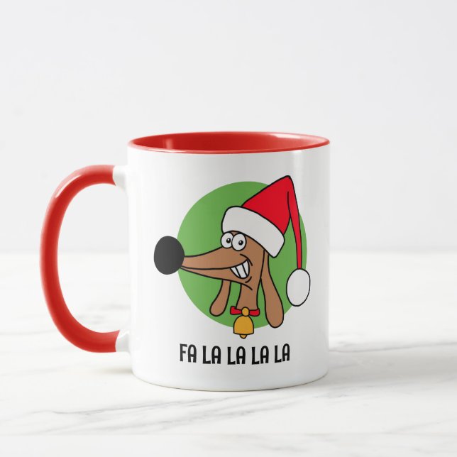 Jolly Christmas Dachshund  Mug (Left)