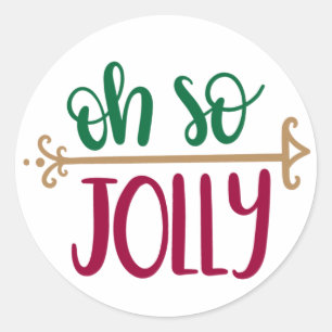 Jolly Christmas Design Classic Round Sticker