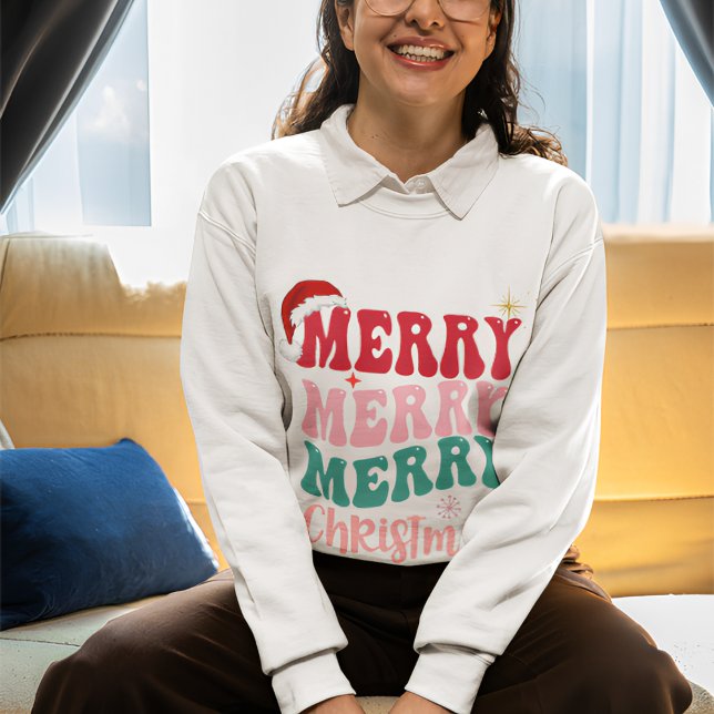 Jolly Christmas Design with Santa Hat Sweatshirt (Creator Uploaded)