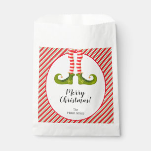 Jolly Christmas Elf Legs Stripes Holiday Favour Bags