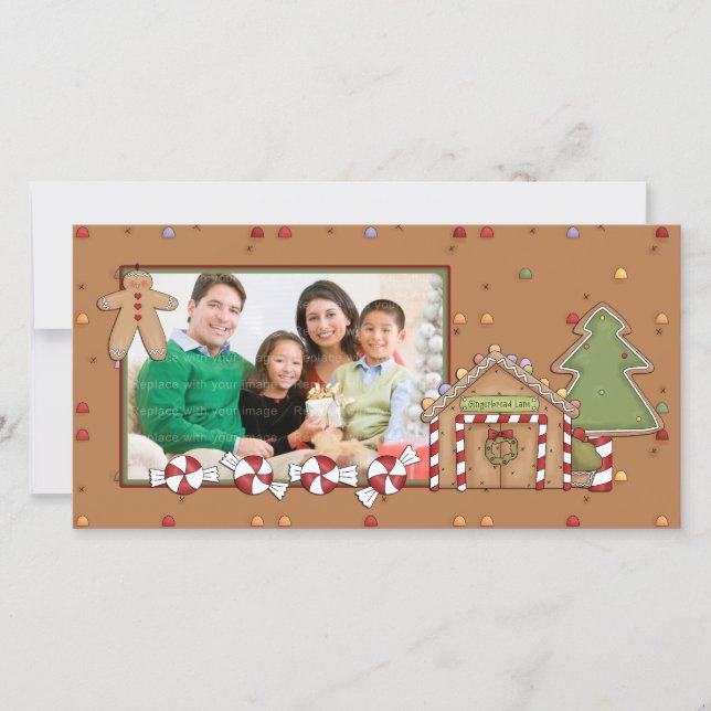 Jolly Christmas - Gingerbread House Holiday Card (Front)