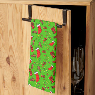 Jolly Christmas_green Tea Towel