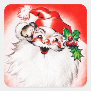 Jolly Christmas Greetings Square Sticker