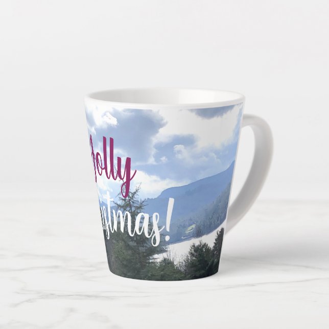 Jolly Christmas, Latte Mug (Right Angle)