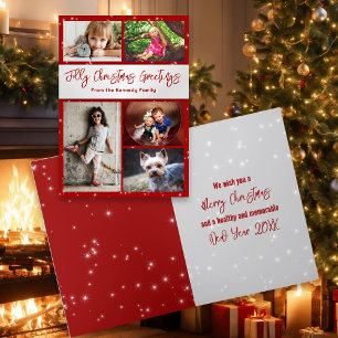 Jolly Christmas Multi-Photo Family Greeting Card