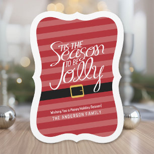 Jolly Christmas Santa Claus Suit - Non-photo Holiday Card