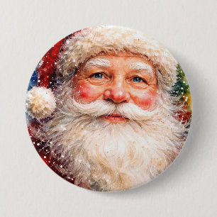 Jolly Christmas Santa Portrait 7.5 Cm Round Badge