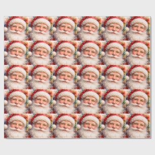 Jolly Christmas Santa Portrait Wrapping Paper