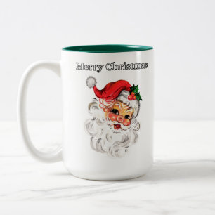 Jolly Christmas Santa Two-Tone Mug