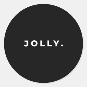 Jolly Christmas Subtle Minimal Funny Holiday Party Classic Round Sticker