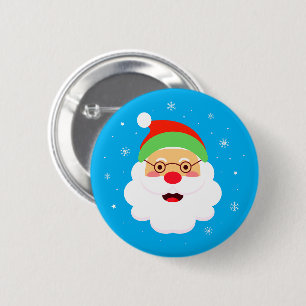 Jolly Claus Charm Illustrated Santa Button