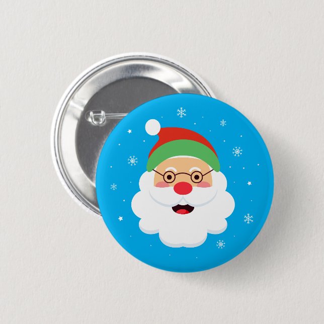 Jolly Claus Charm | Illustrated Santa Button (Front & Back)