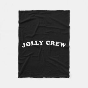 Jolly Crew Funny Christmas Shirt Reindeers Sleigh  Fleece Blanket