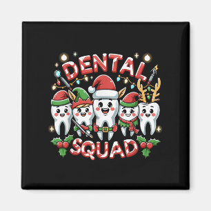 Jolly Dental Squad Celebration Christmas Teeth Den Magnet