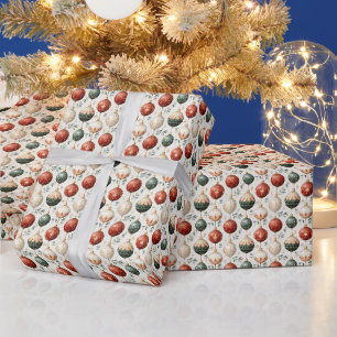 Jolly Elegance: Radiance of Red and Green Wrapping Paper