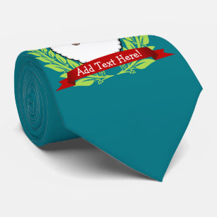 Jolly Ethnic Santa Custom Text Jade Tie