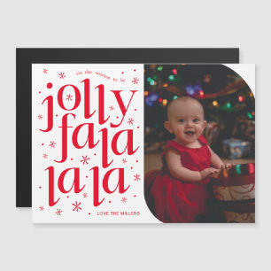 Jolly Fa La La La Whimsical Photo Holiday Card