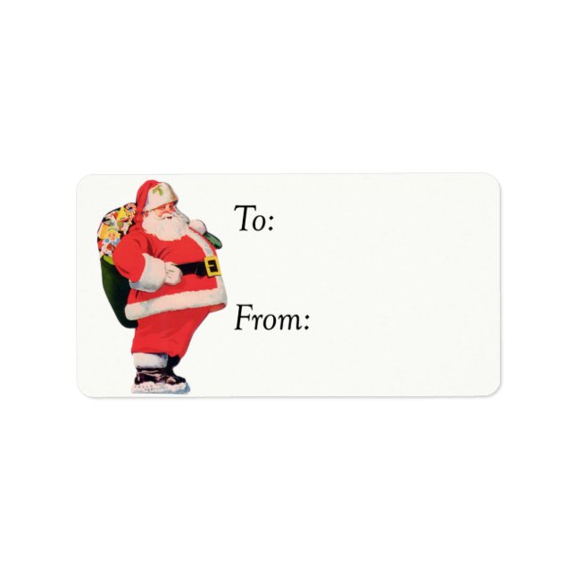 Jolly Fat Santa Vintage Gift Tag (Front)