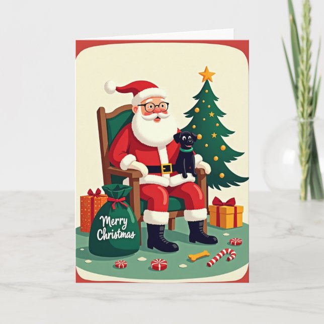 Jolly Figure Dog Christmas Card (Front)