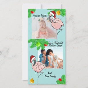 Jolly Flamingos Holiday Photo with Colour Choice Card