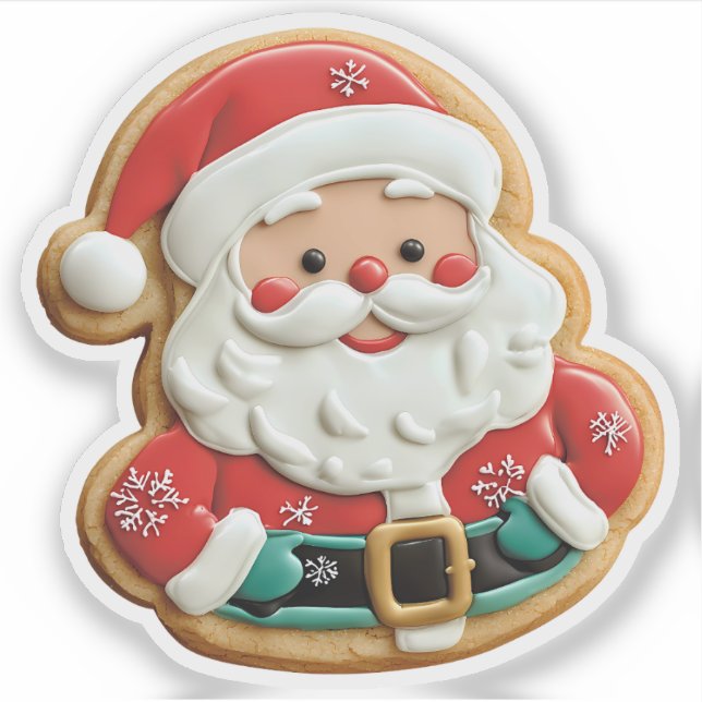 Jolly Frosted Santa Cookie (Front)