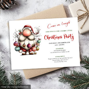 Jolly Funny Santa Red Green Editable Holiday Card