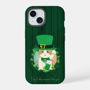 Jolly Ginger Tabby Irish Cheer iPhone 15 Case