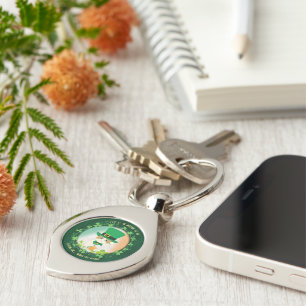 Jolly Ginger Tabby Irish Cheer Key Ring