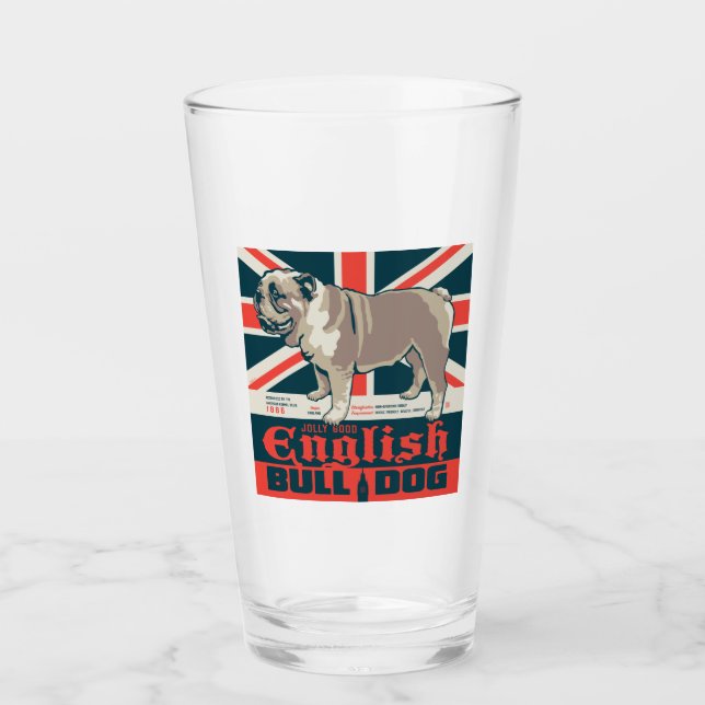 Jolly Good English Bulldog Glass (Front)