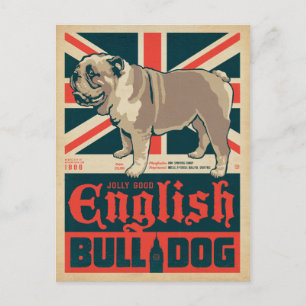 Jolly Good English Bulldog Holiday Postcard