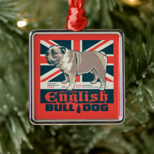Jolly Good English Bulldog Metal Tree Decoration