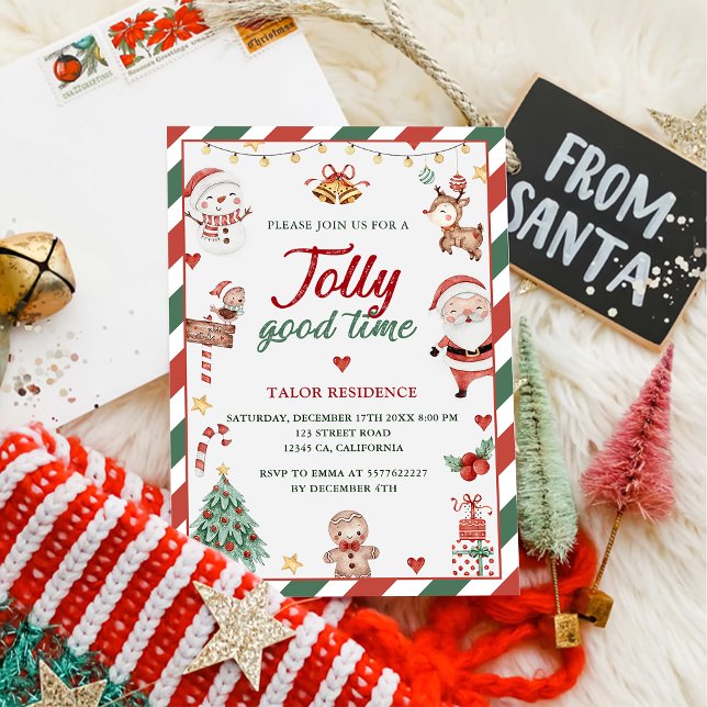 Jolly Good Time Santa Christmas Party  Invitation (Creator Uploaded)