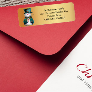 Jolly Green Snowman Whimsical Christmas