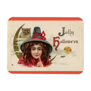 Jolly Halloween Witch Magnet