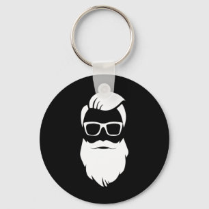 Jolly Hip Hipster Santa Claus Christmas Gift Key Ring