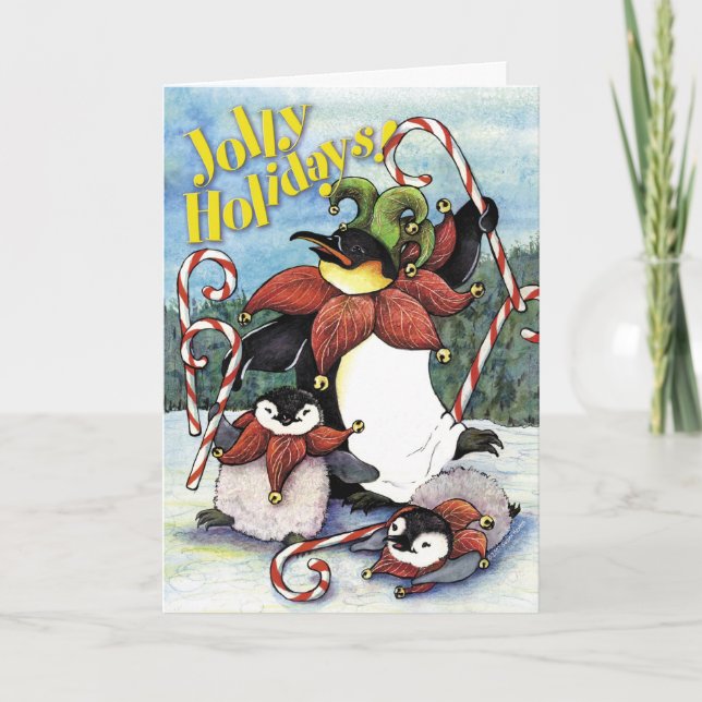 Jolly Holiday Penguins, Christmas Card (Front)