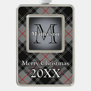 Jolly Holidays Clan Moffat Tartan Silver Plated Framed Ornament