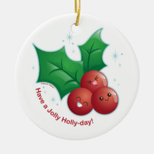 Jolly Holly Ceramic Tree Decoration