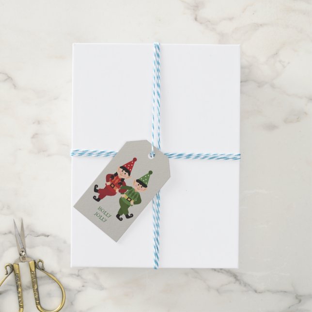 Jolly Holly Elfs Gift Tags (With Twine)