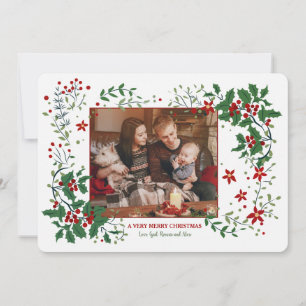 Jolly Holly Photo Horizontal Holiday Card