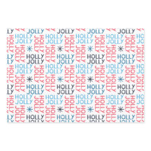 Jolly Holly Typography Red Blue White