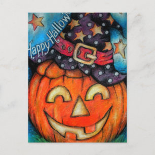 Jolly Jack - Witchy Boo - Happy Halloween Postcard