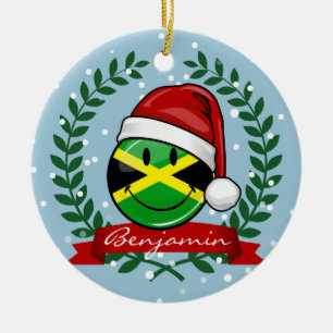 Jolly Jamaican Flag Christmas Style Ceramic Tree Decoration
