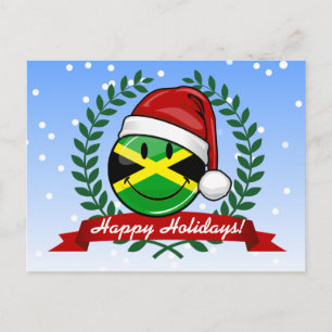 Jolly Jamaican Flag Christmas Style Holiday Postcard