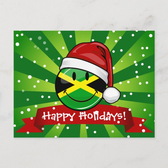 Jolly Jamaican Flag Christmas Style Holiday Postcard (Front)