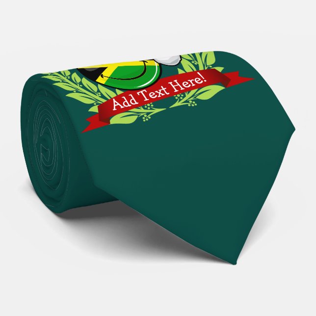 Jolly Jamaican Flag Christmas Style Tie (Rolled)