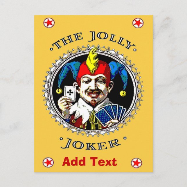 Jolly Jester Card, add text Holiday Postcard (Front)