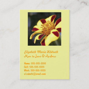 Jolly Jester Marigold - Mom calling cards template