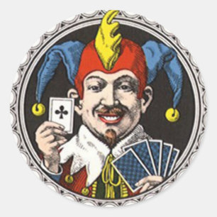 jolly joker classic round sticker
