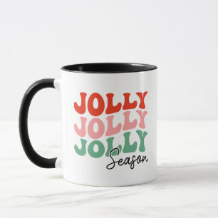 Jolly Jolly Jolly Season Retro Holiday Typography Mug